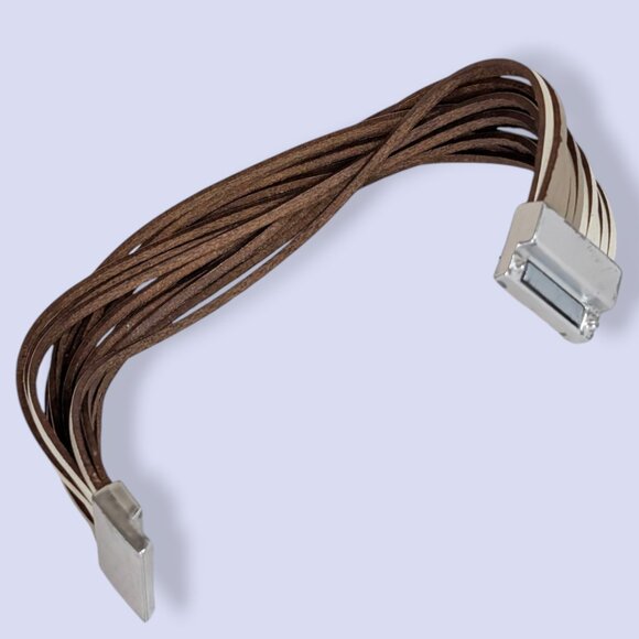 (2/$20) Brown & Cream Multistrand Magnetic Bracelet - Picture 2 of 5